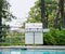 Pool side Weber Summit gas grill